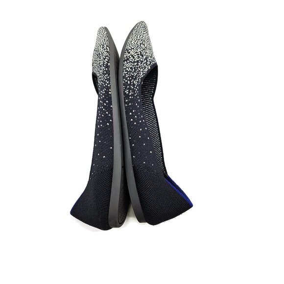 ROTHY'S The Point Flats Womens 11 Midnight Slate Metallic Silver Sparkle Retired - Picture 4 of 8